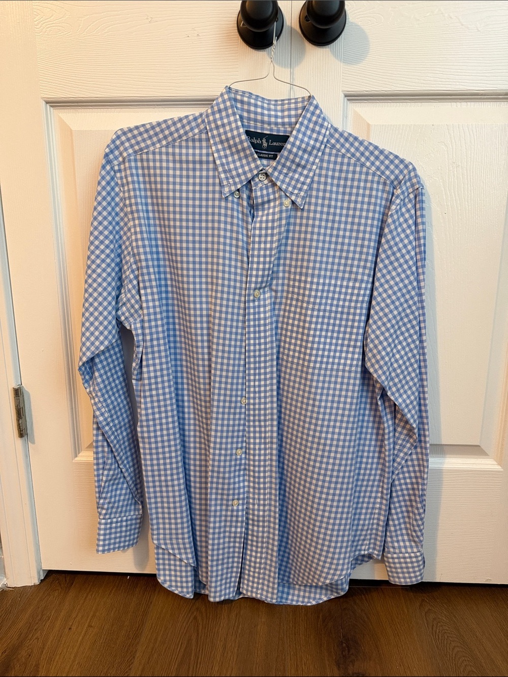 Ralph Lauren Light Blue Gingham Button-Down Shirt